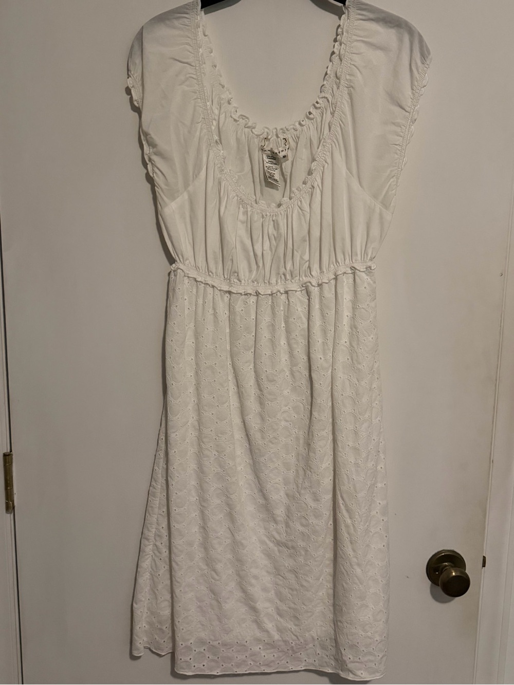 Max Studio White Eyelet Summer Dress - Medium